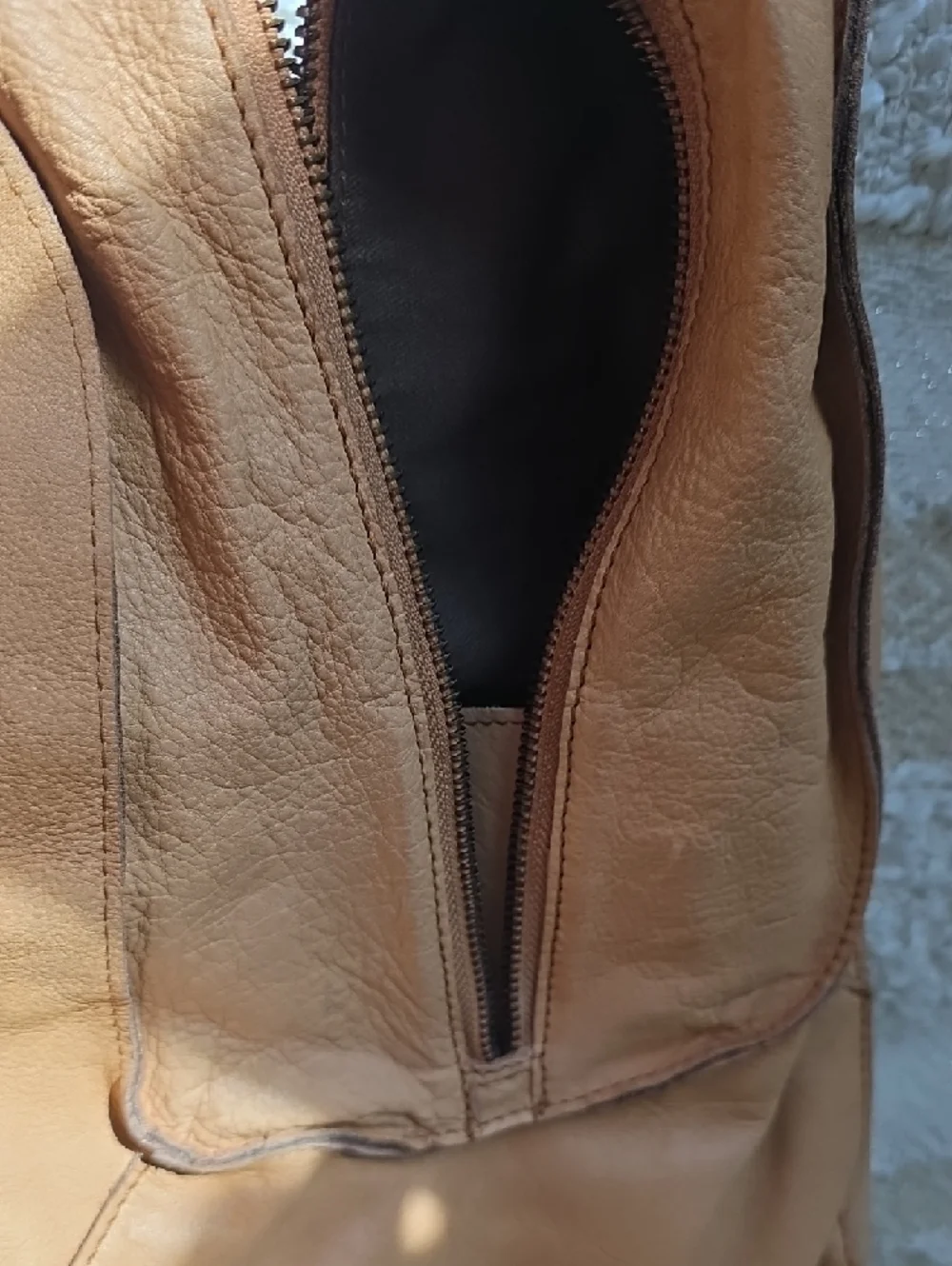 Cut N' Paste Los Angeles Tan Leather Backpack Crossbody Shoulder